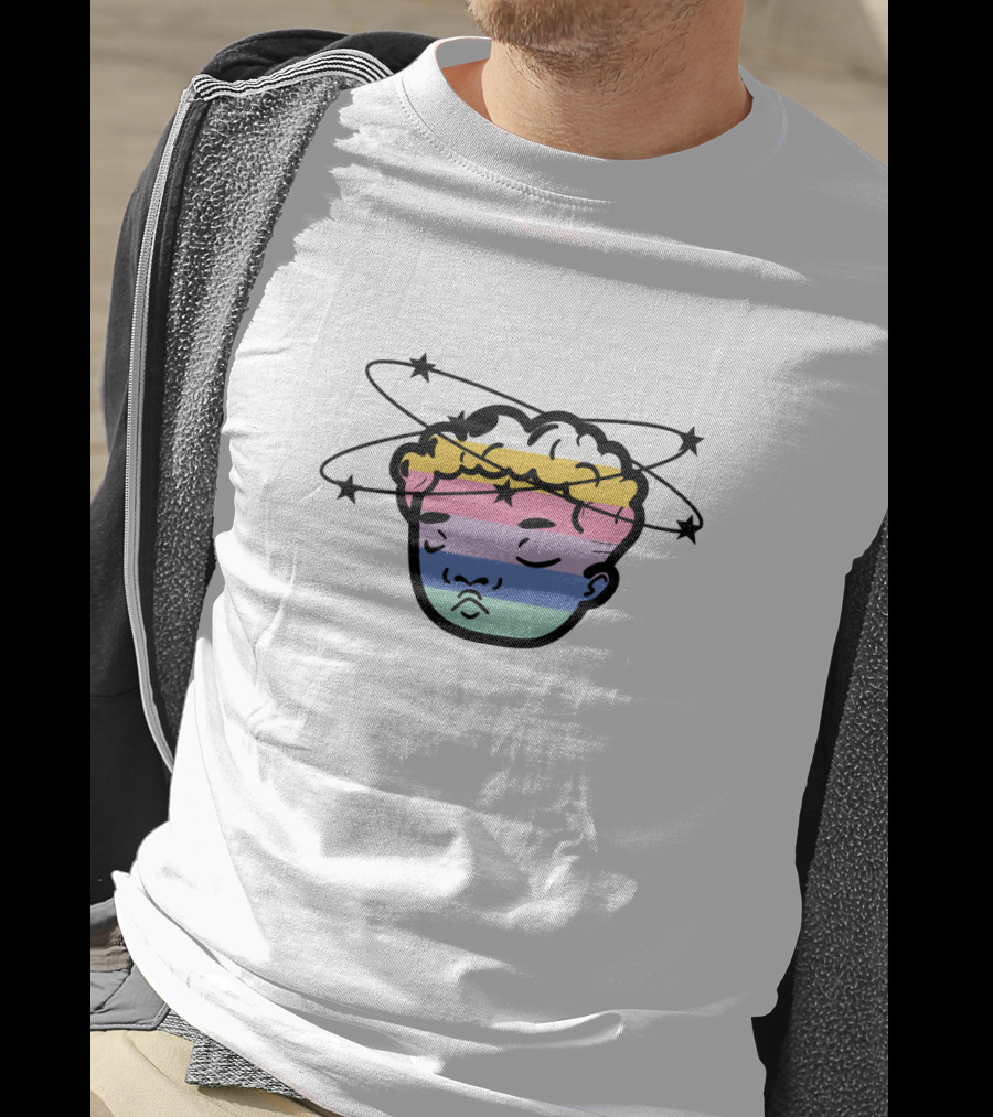 Tobi Lou Merch Rainbow Head With Stars Orbiting T-Shirt