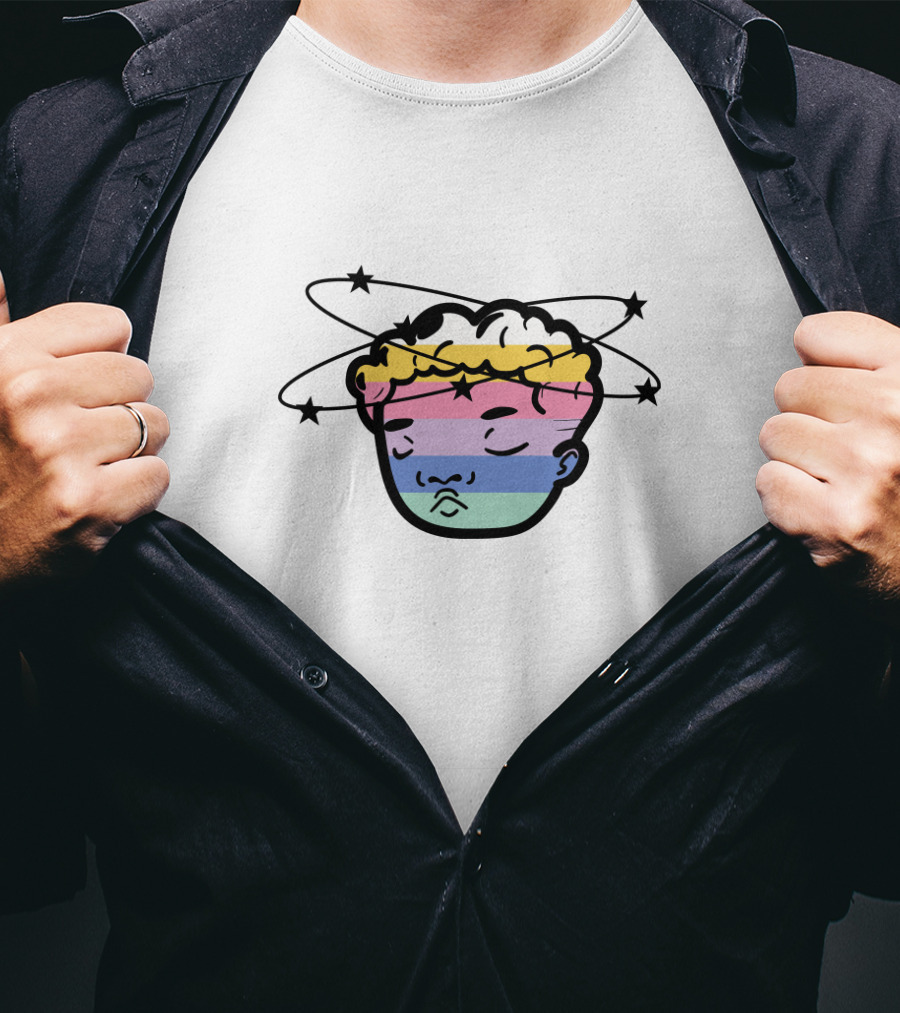 Tobi Lou Merch Rainbow Head With Stars Orbiting T-Shirt