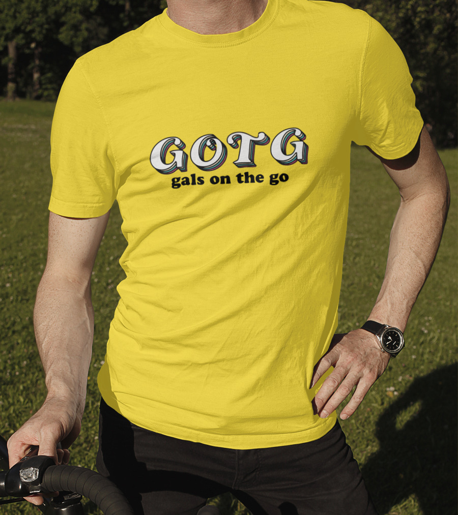 GOTG Gals On The Go Yellow Bold Text Merchandise T-Shirt