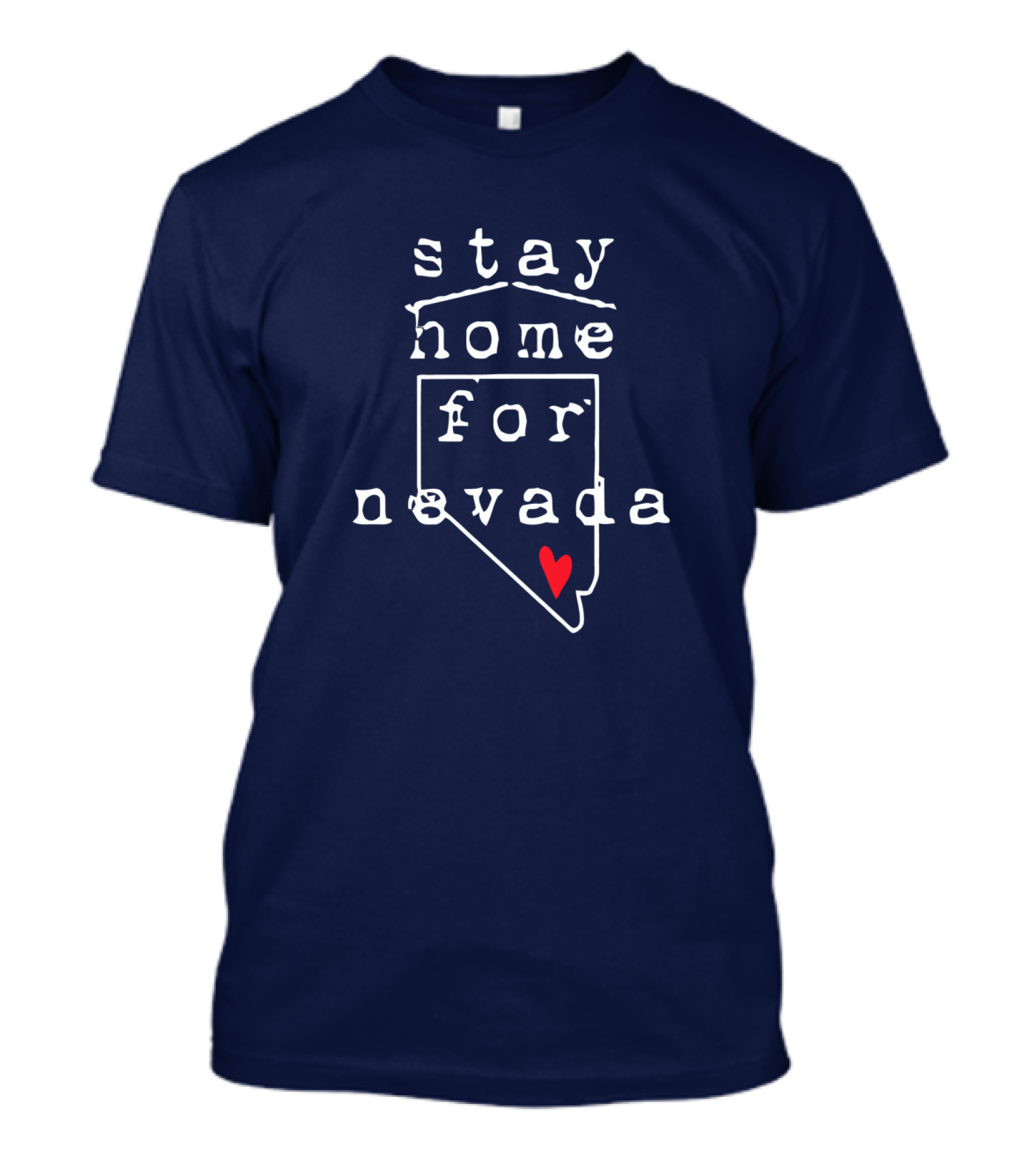 Stay Home For Nevada Map Heart T-Shirt