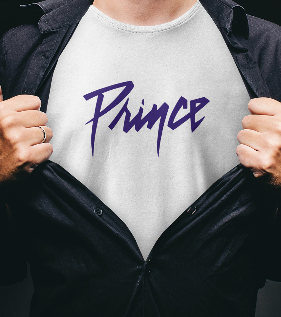 Prince Logo Vintage Style Purple Text T-Shirt