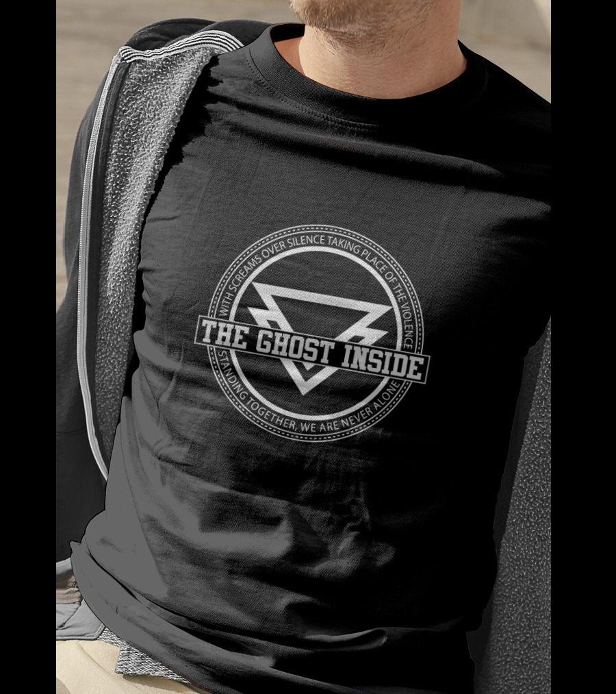 The Ghost Inside With Screams Over Silence Taking Place Of The Violence Standing Together We Are Never Alone T-Shirt