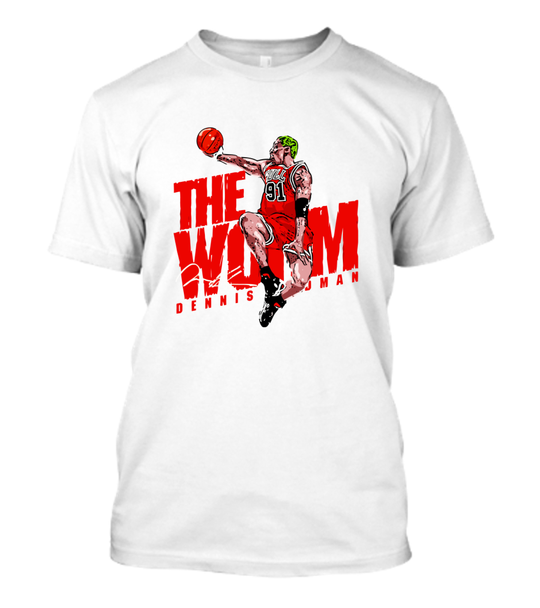 Dennis Rodman The Worm Chicago Bulls 91 Basketball T-Shirt