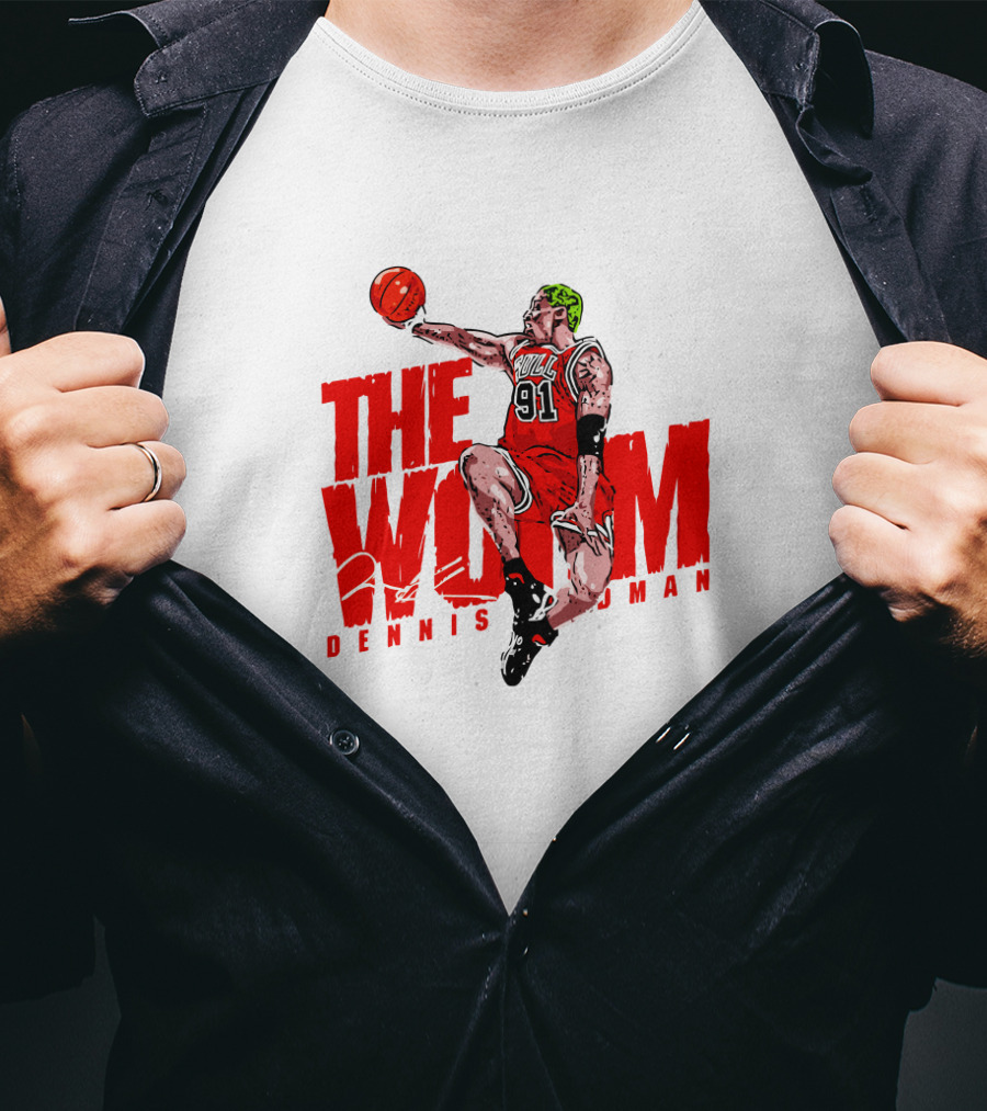 Dennis Rodman The Worm Chicago Bulls 91 Basketball T-Shirt