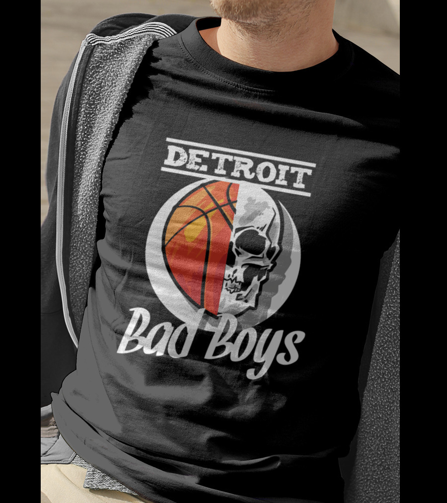 Detroit Bad Boys Basketball Skull T-Shirt
