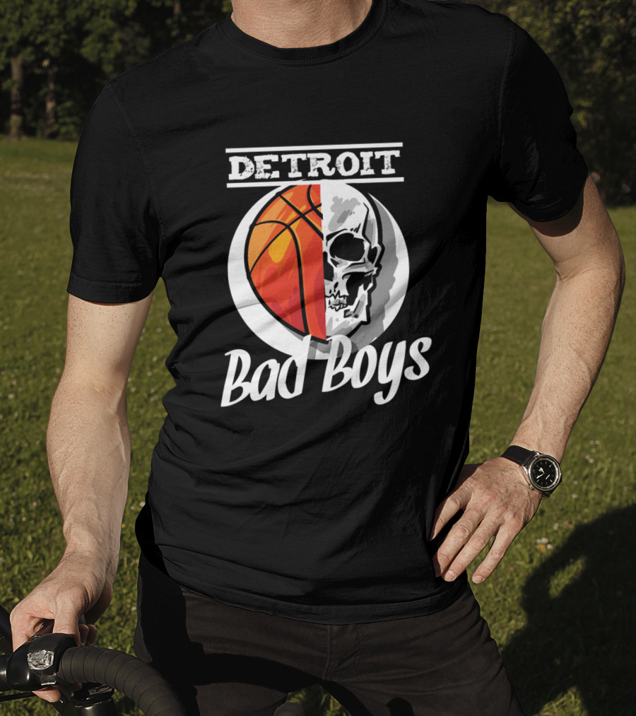 Detroit Bad Boys Basketball Skull T-Shirt