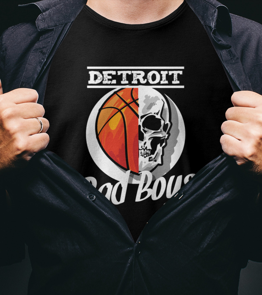 Detroit Bad Boys Basketball Skull T-Shirt