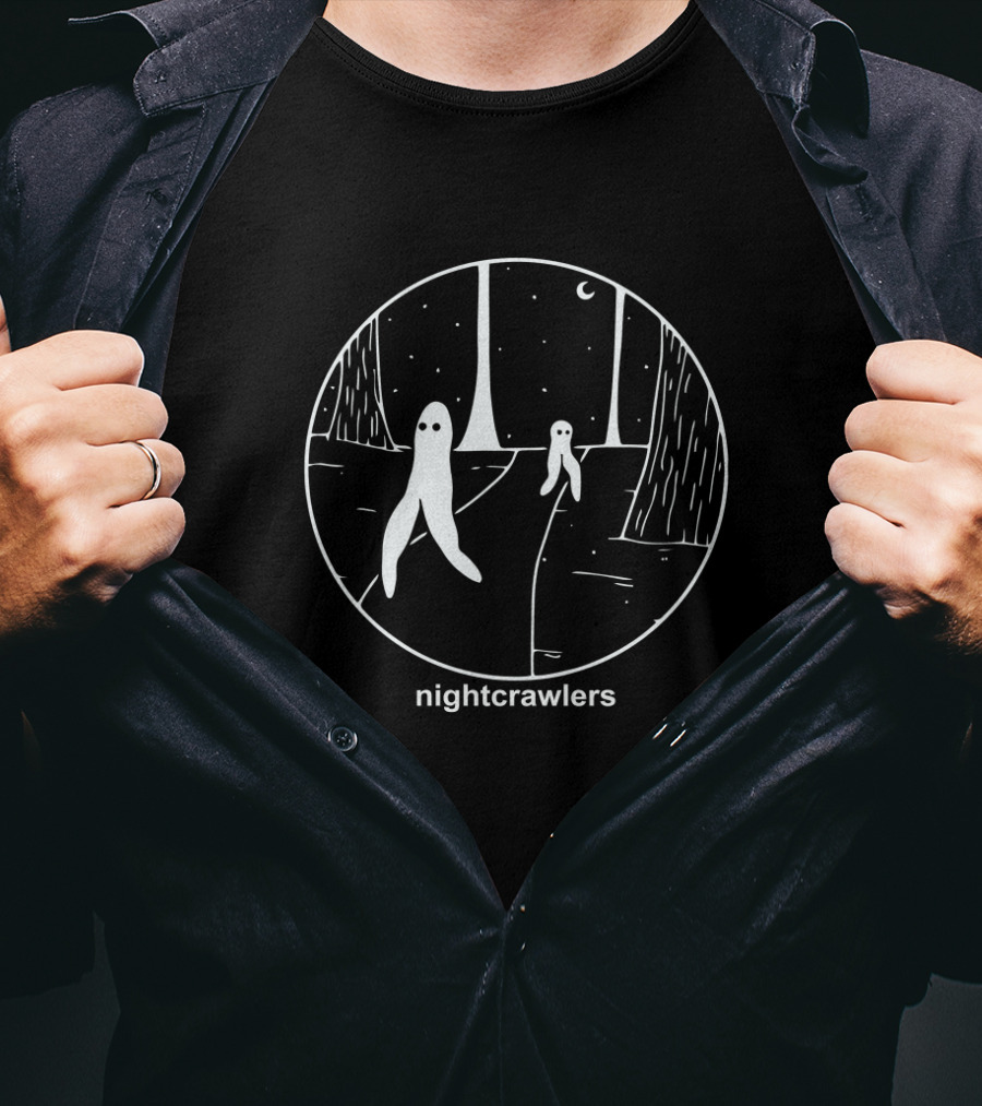 Fresno Nightcrawlers Night Trail Forest Scene T-Shirt