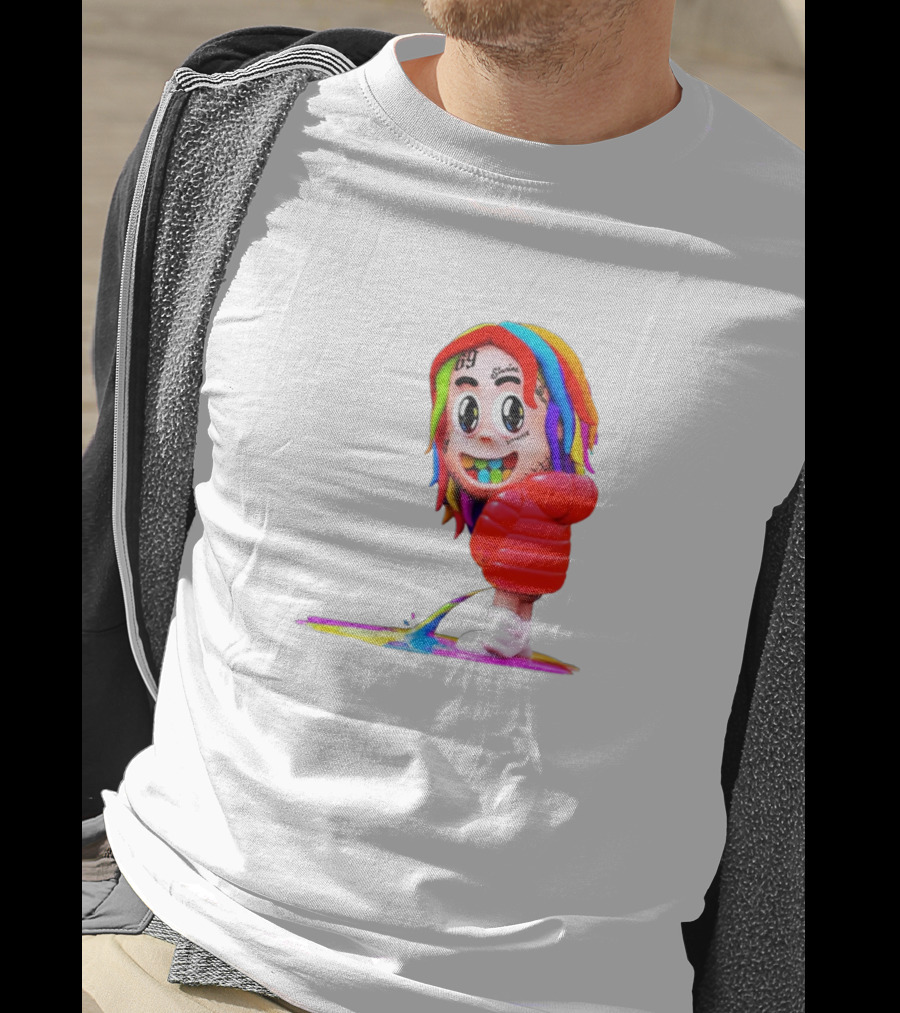 Sixnine Rainbow Hair Cartoon Character Merch T-Shirt
