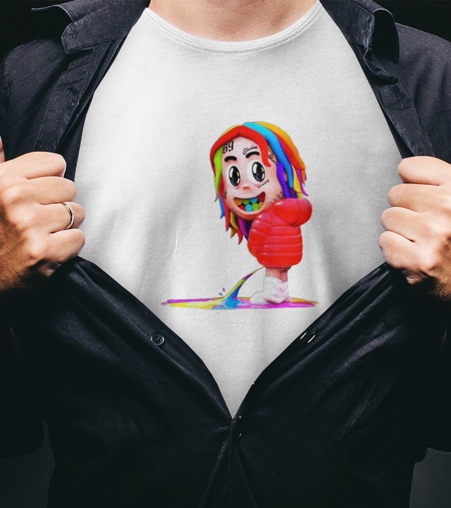 Sixnine Rainbow Hair Cartoon Character Merch T-Shirt