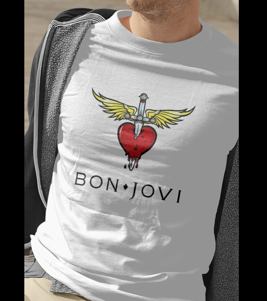 I Hate Jon Bovi Bon Jovi Heart And Dagger T-Shirt