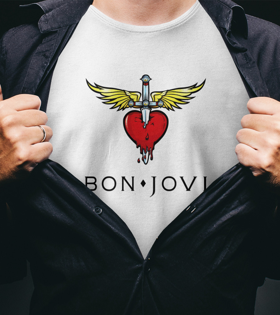 I Hate Jon Bovi Bon Jovi Heart And Dagger T-Shirt