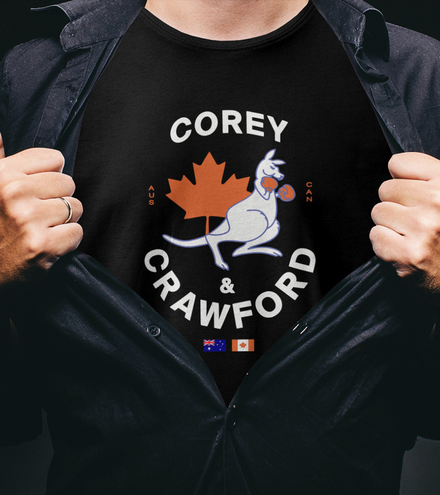 COREY CRAWFORD AUS CAN Kangaroo Maple Leaf Flags T-Shirt