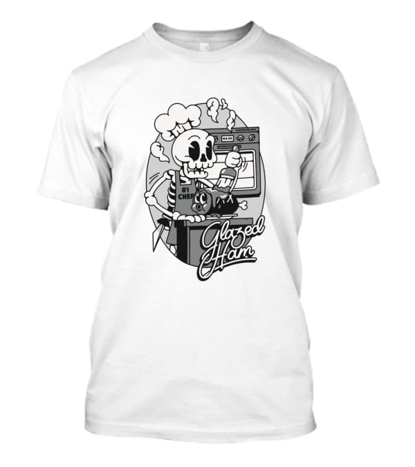Glazed Ham Cold Ones Merch #1 Chef Skeleton Oven Cooking T-Shirt