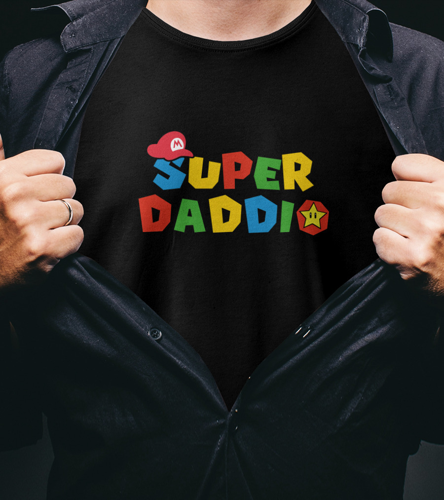 Super Daddio Mario Hat Star Icon T-Shirt