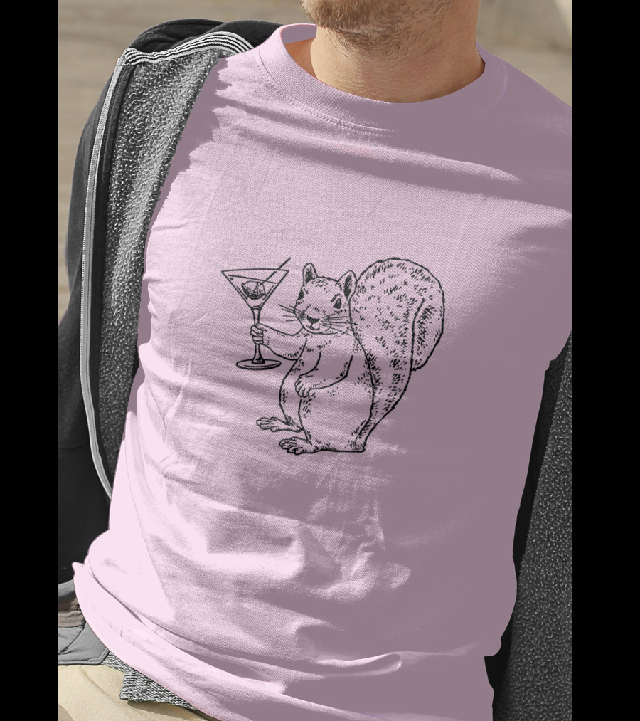Planet Money Squirrel Holding Martini T-Shirt
