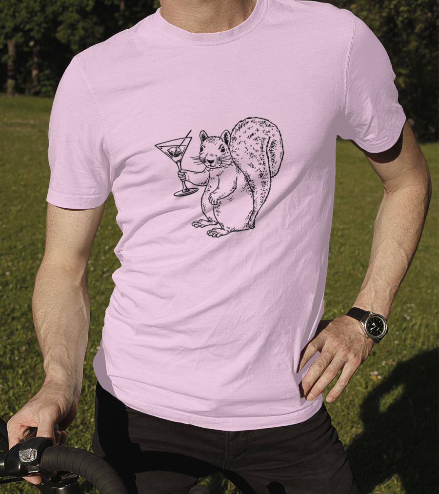 Planet Money Squirrel Holding Martini T-Shirt