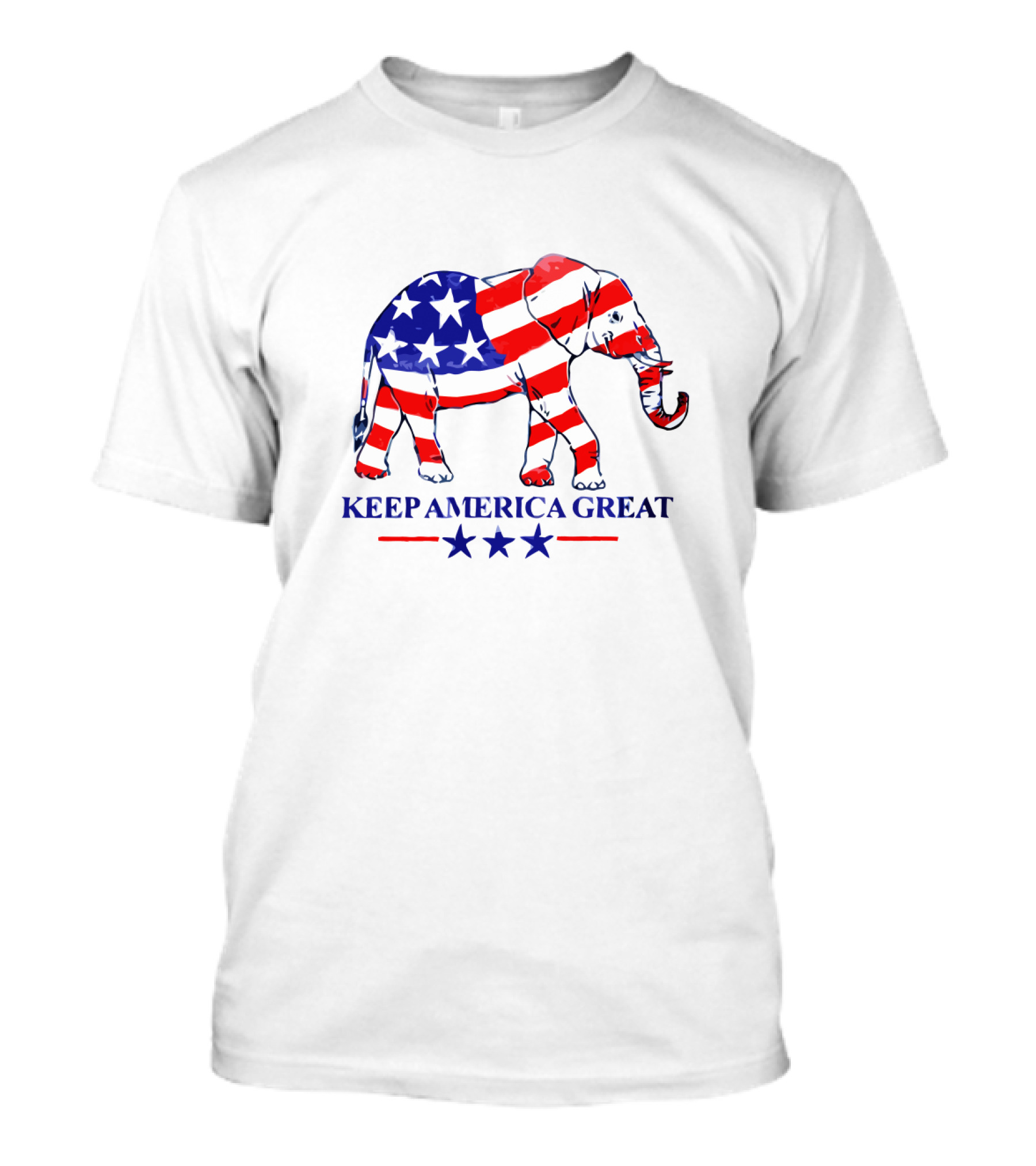 Keep America Great Patriotic Elephant Memorial Day Stars Stripes T-Shirt