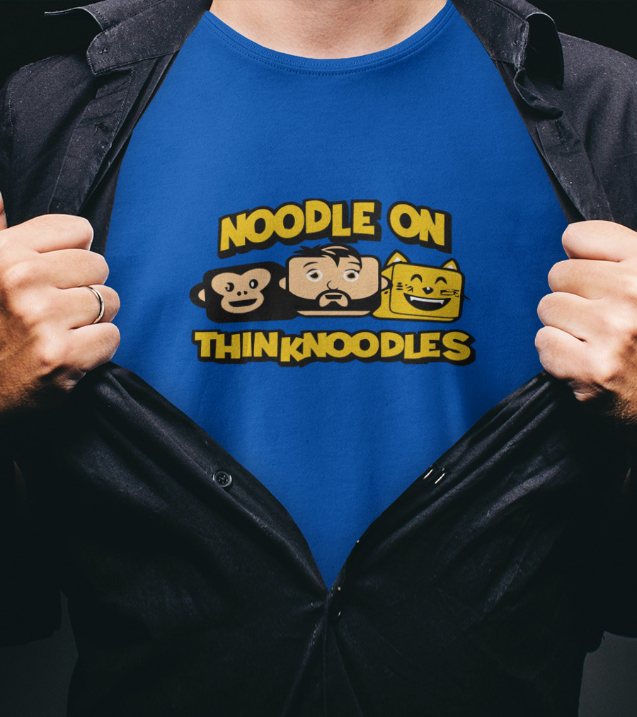 NOODLE ON THINKNOODLES Monkey Cat Icons T-Shirt