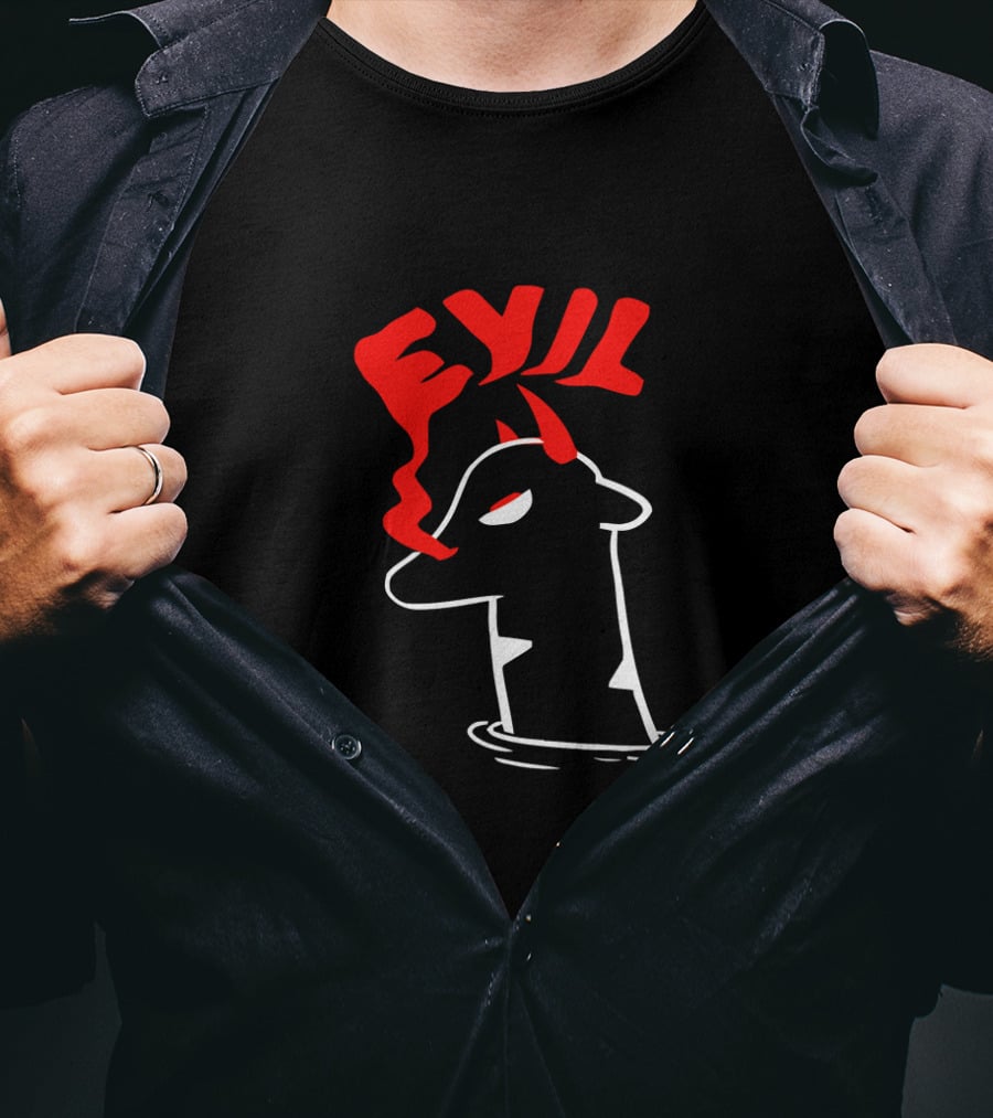 Axis Of Evil Red Devil Cow Smoking T-Shirt