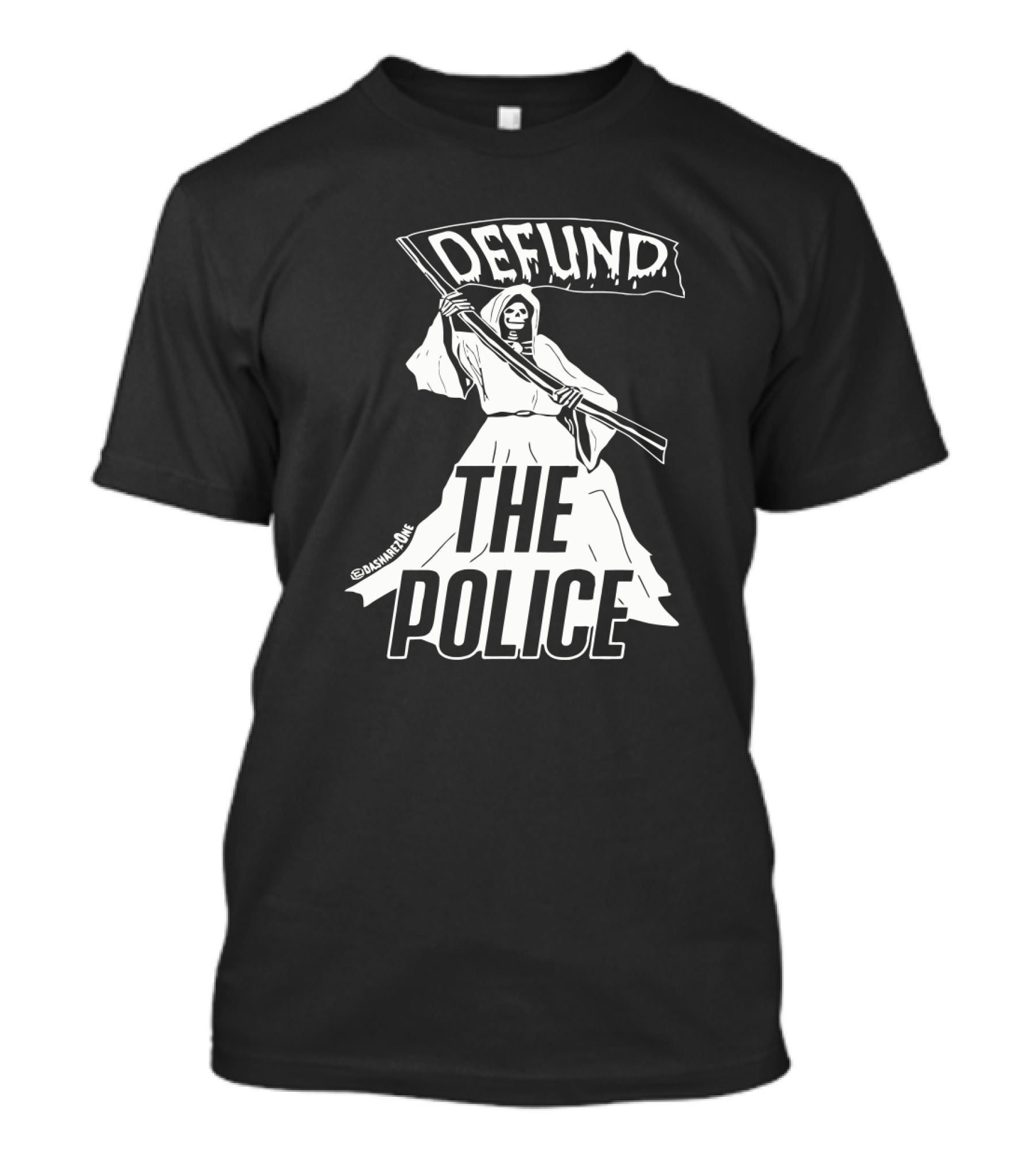 DEFUND THE POLICE Grim Reaper @tatunroe T-Shirt