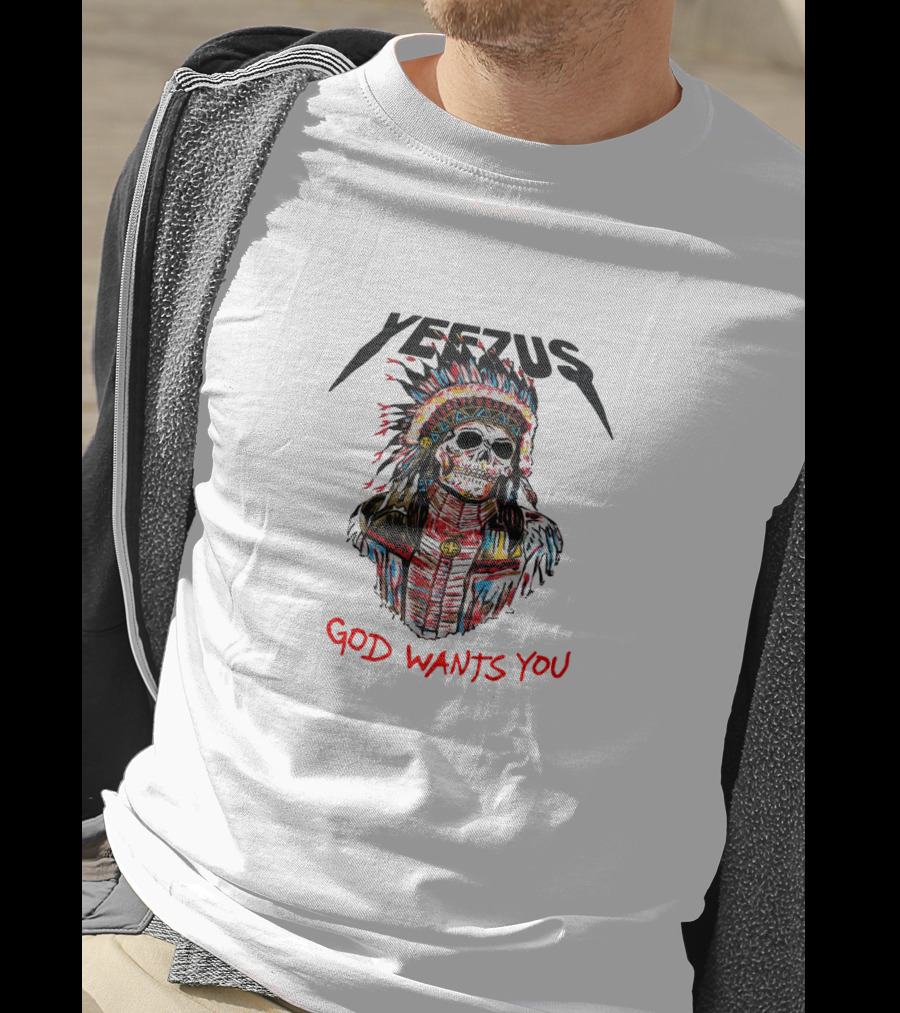 Yeezus God Wants You Skull Headdress T-Shirt
