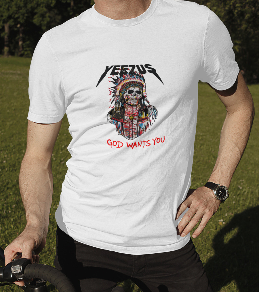 Yeezus God Wants You Skull Headdress T-Shirt