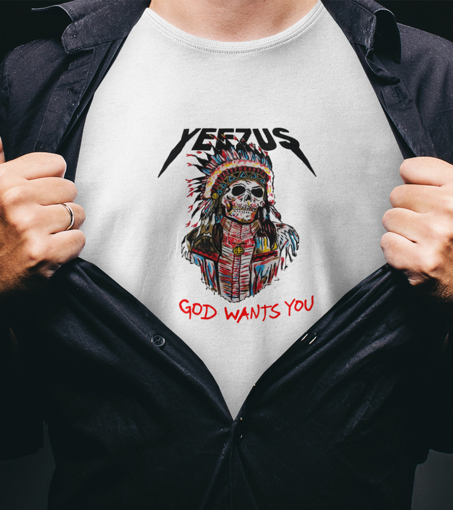Yeezus God Wants You Skull Headdress T-Shirt