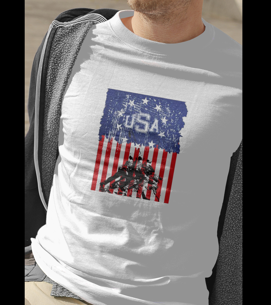 USA Stars And Stripes Iwo Jima Flag T-Shirt