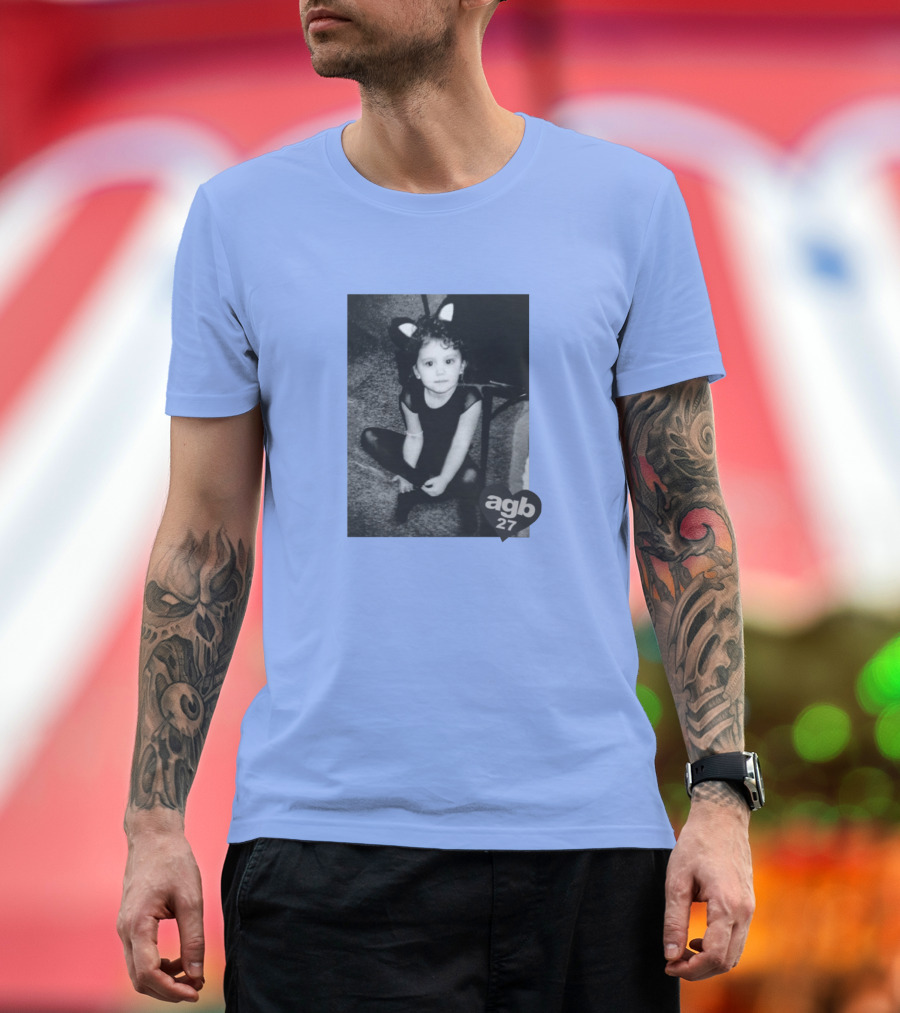 agb 27 Vintage Style Cat Costume Photograph T-Shirt