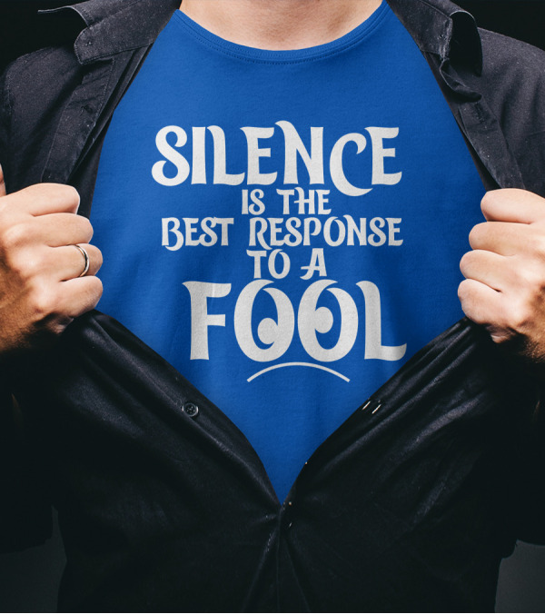 Silence Is The Best Response To A Fool Playful Typography T-Shirt