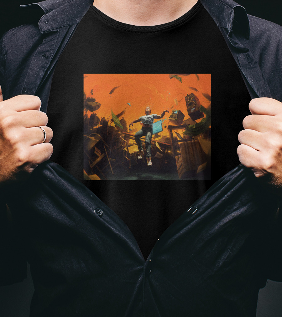 No Pressure Album Cover Artwork Floating Debris Scene T-Shirt