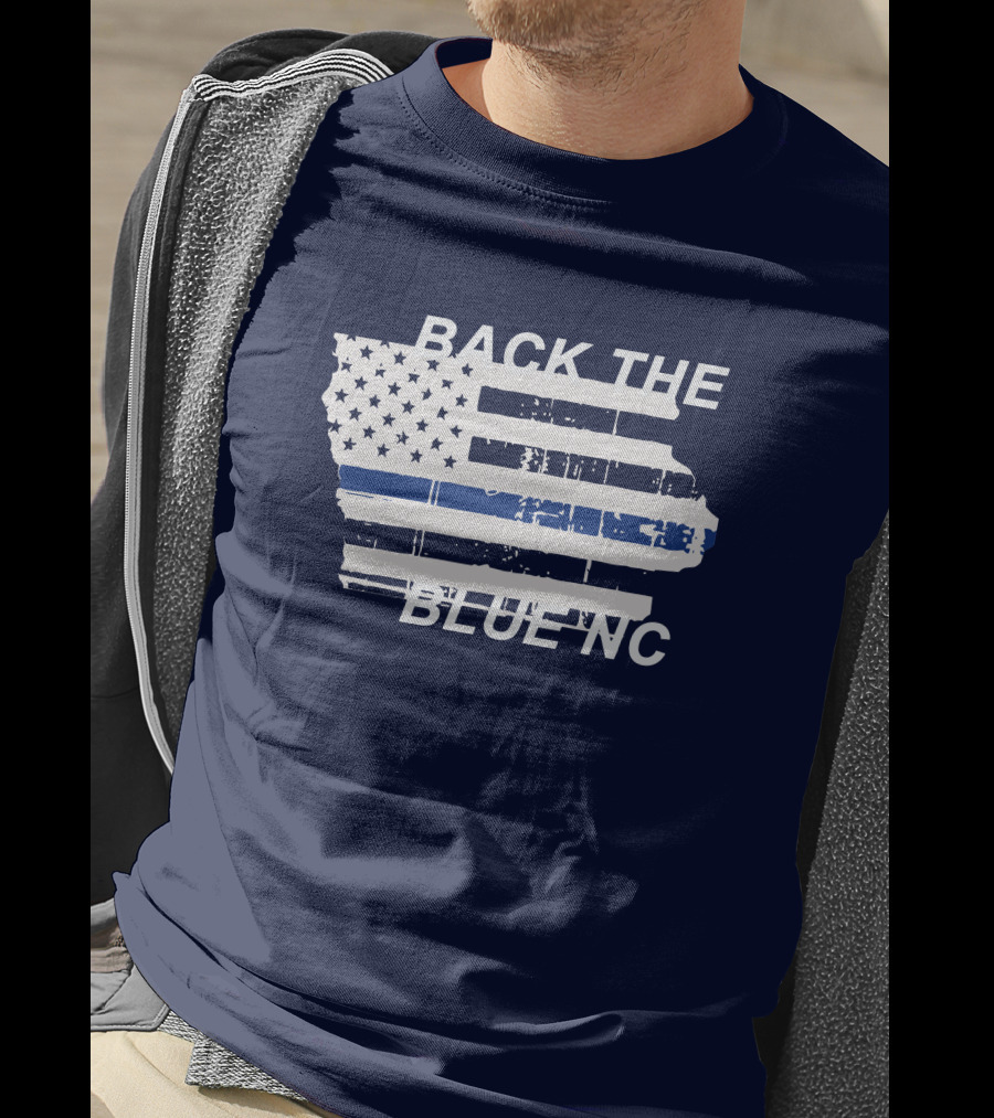 BACK THE BLUE NC American Flag T-Shirt