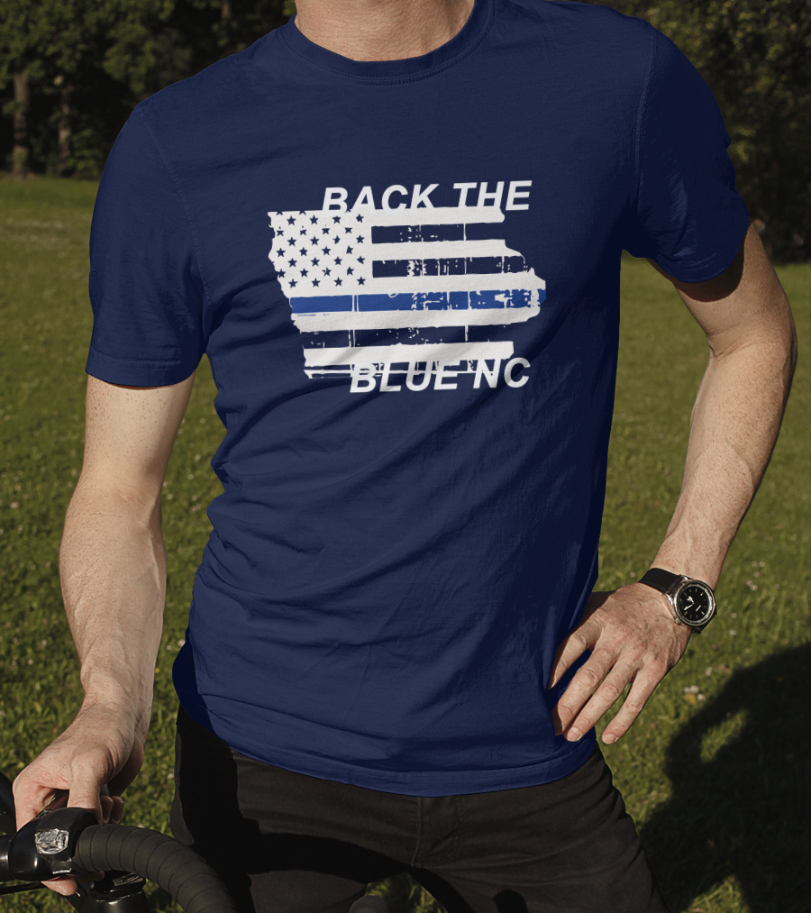 BACK THE BLUE NC American Flag T-Shirt