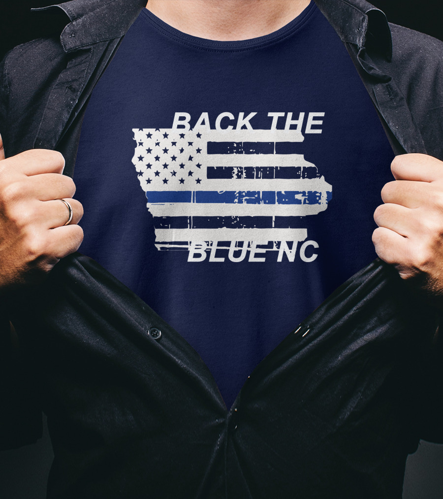 BACK THE BLUE NC American Flag T-Shirt