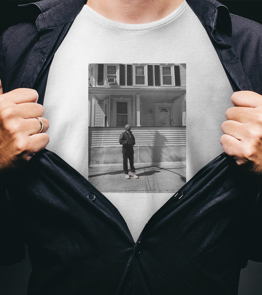 Ed Markey Standing In Front Of House In Black And White Photo T-Shirt