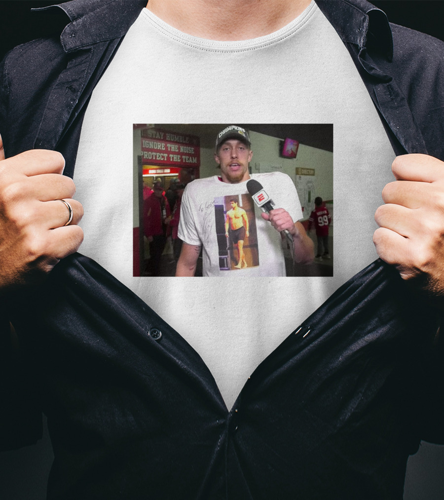 George Kittle Wearing Jimmy G Shirt ESPN Interview T-Shirt