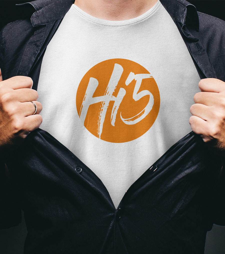 Hi5 Orange Circle Logo Merch T-Shirt