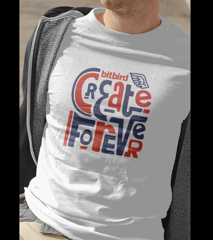 Bitbird Create Forever Wing Typography T-Shirt