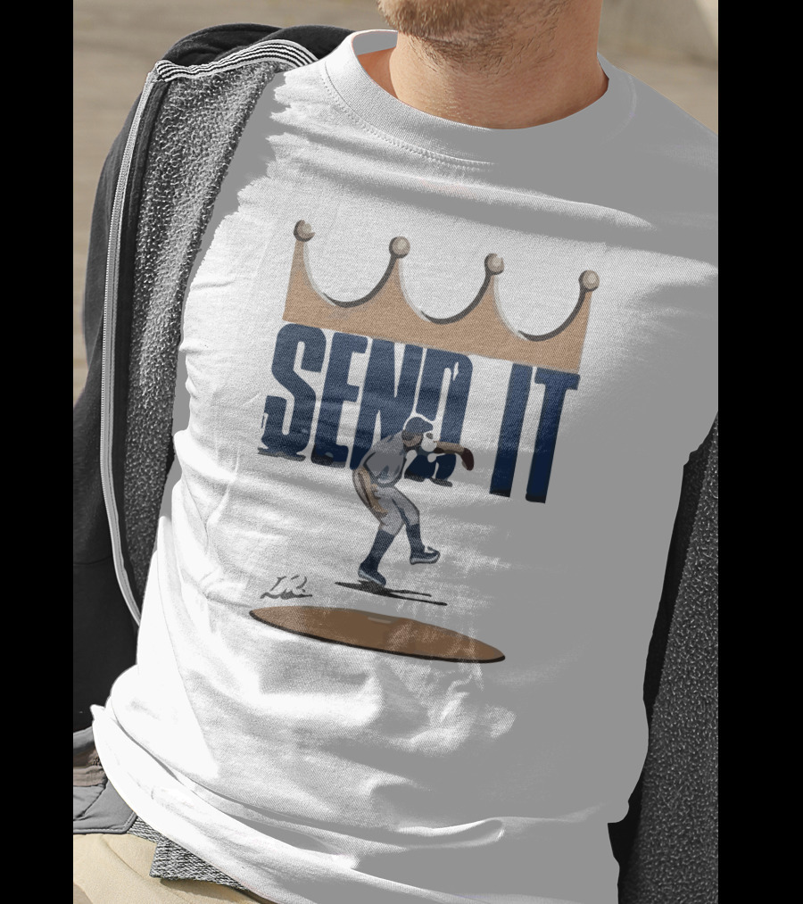 Send It Baseball Crown Pitcher T-Shirt