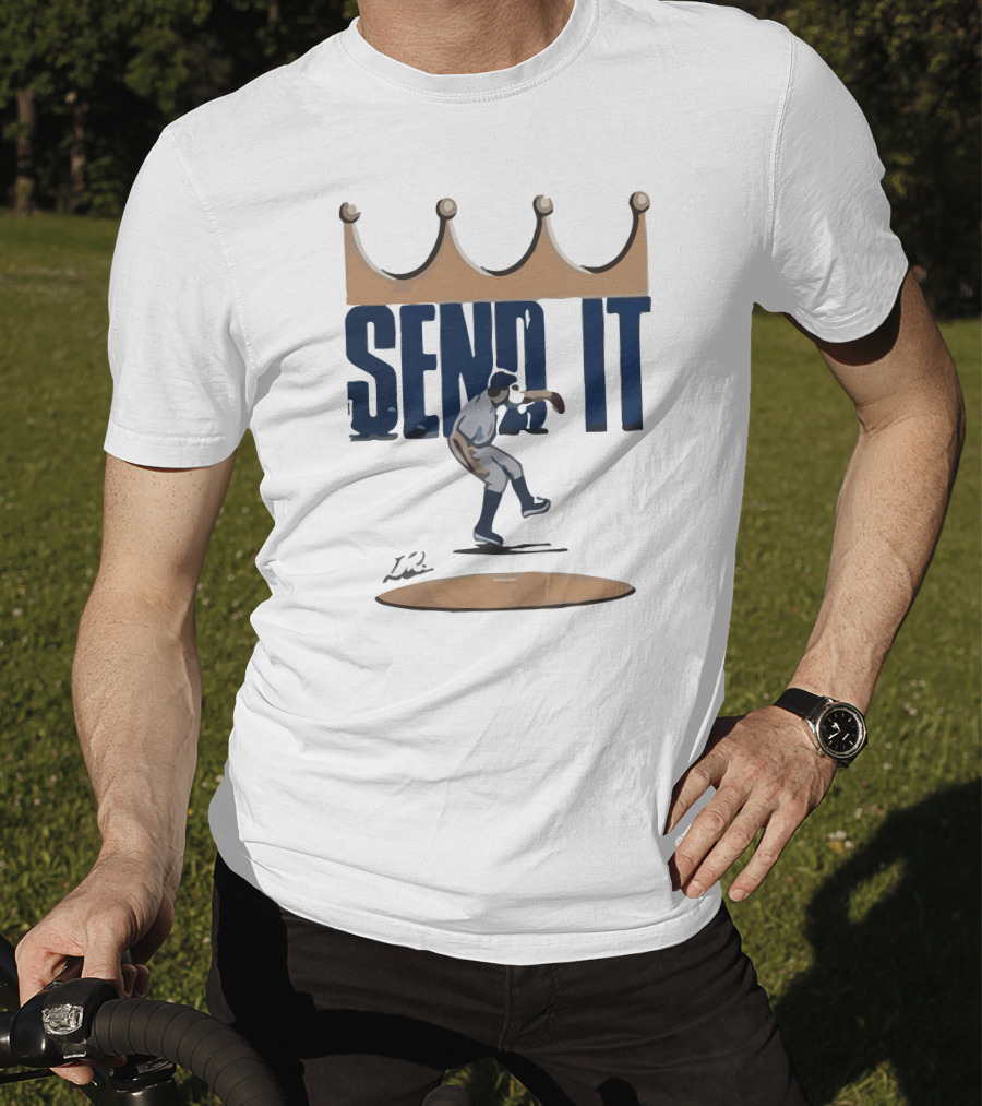 Send It Baseball Crown Pitcher T-Shirt