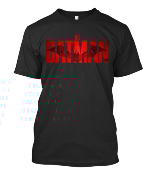 The Batman DC Red Text With Bat T-Shirt