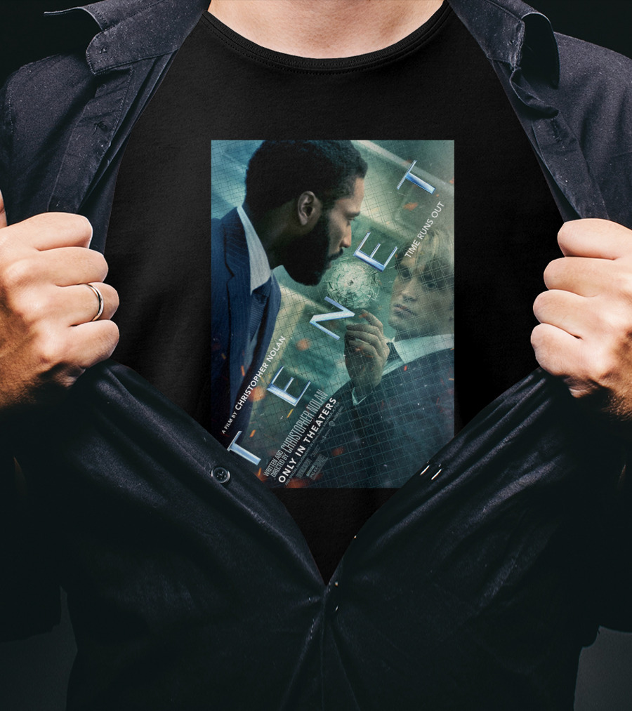Christopher Nolan Tenet New Film Only In Theaters Time Runs Out T-Shirt