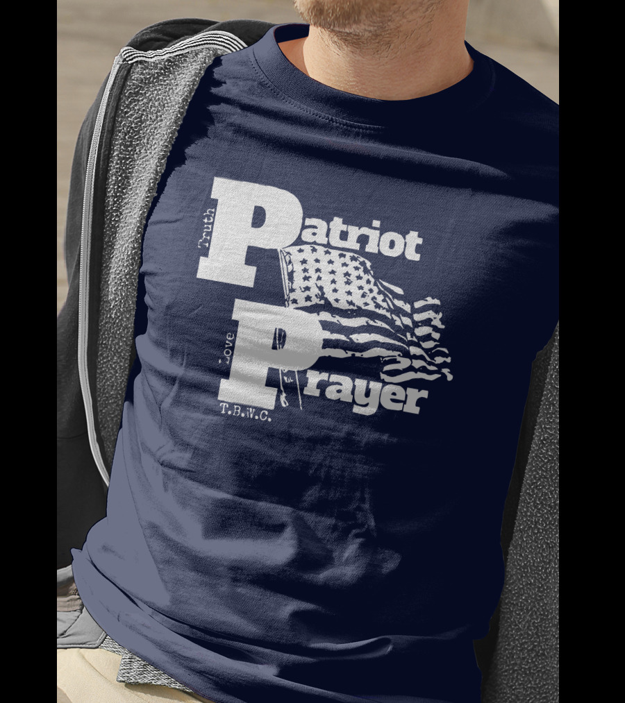 Truth Love Patriot Prayer T.B.W.C. American Flag T-Shirt