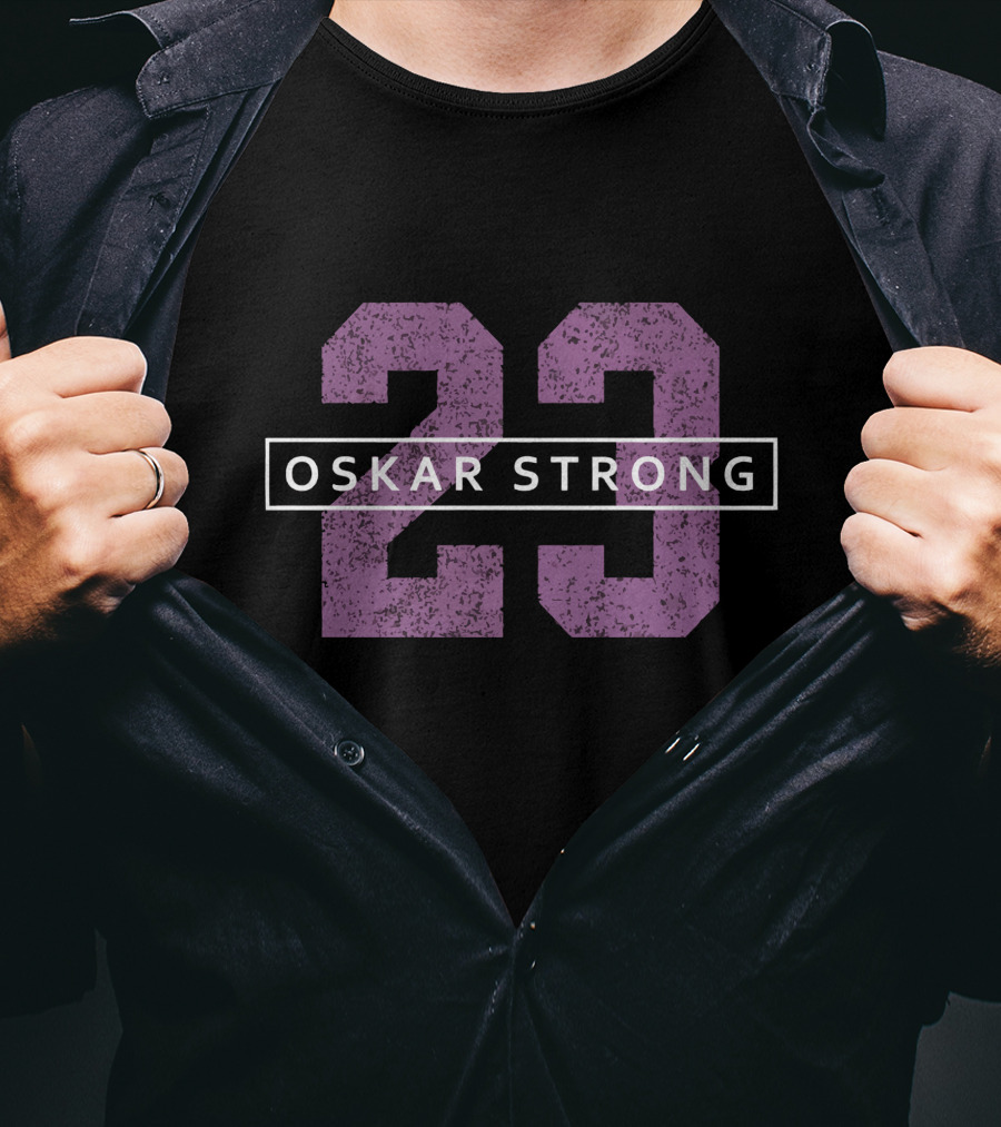 Oskar Strong 23 Purple Number T-Shirt