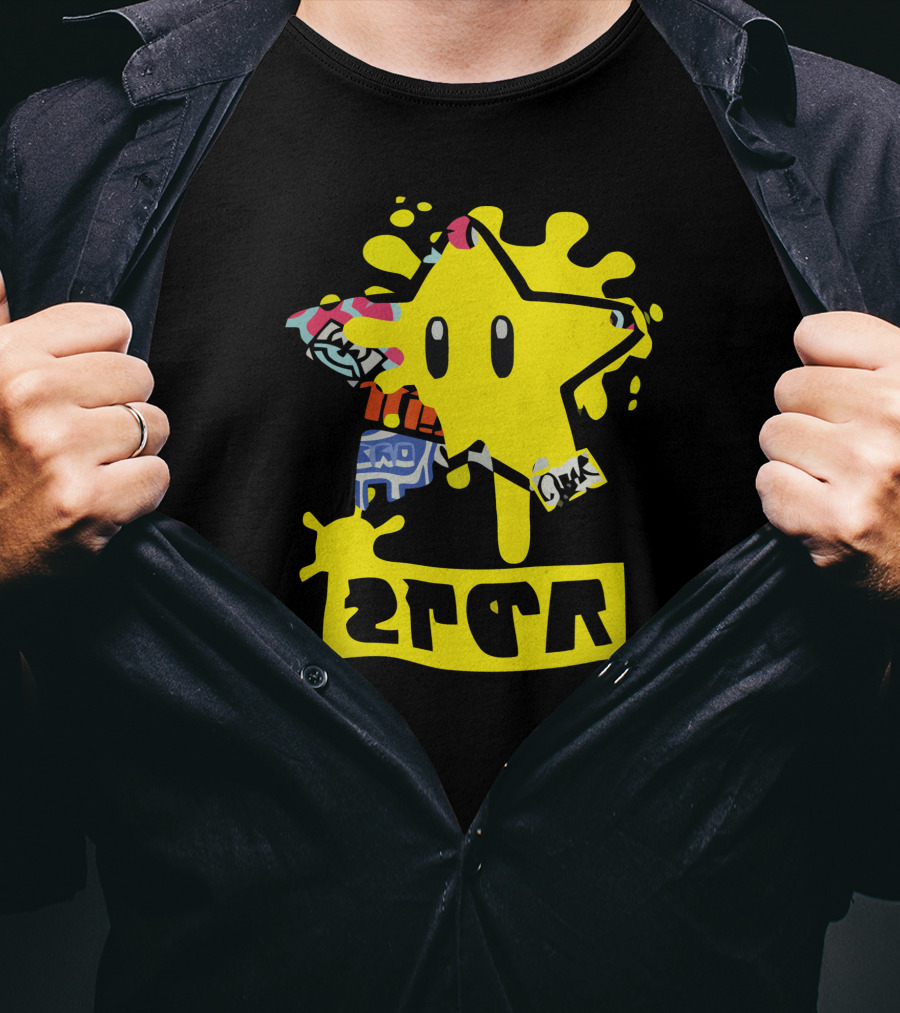 Splatfest Mario Star Ink Graphic Uper 8025 T-Shirt
