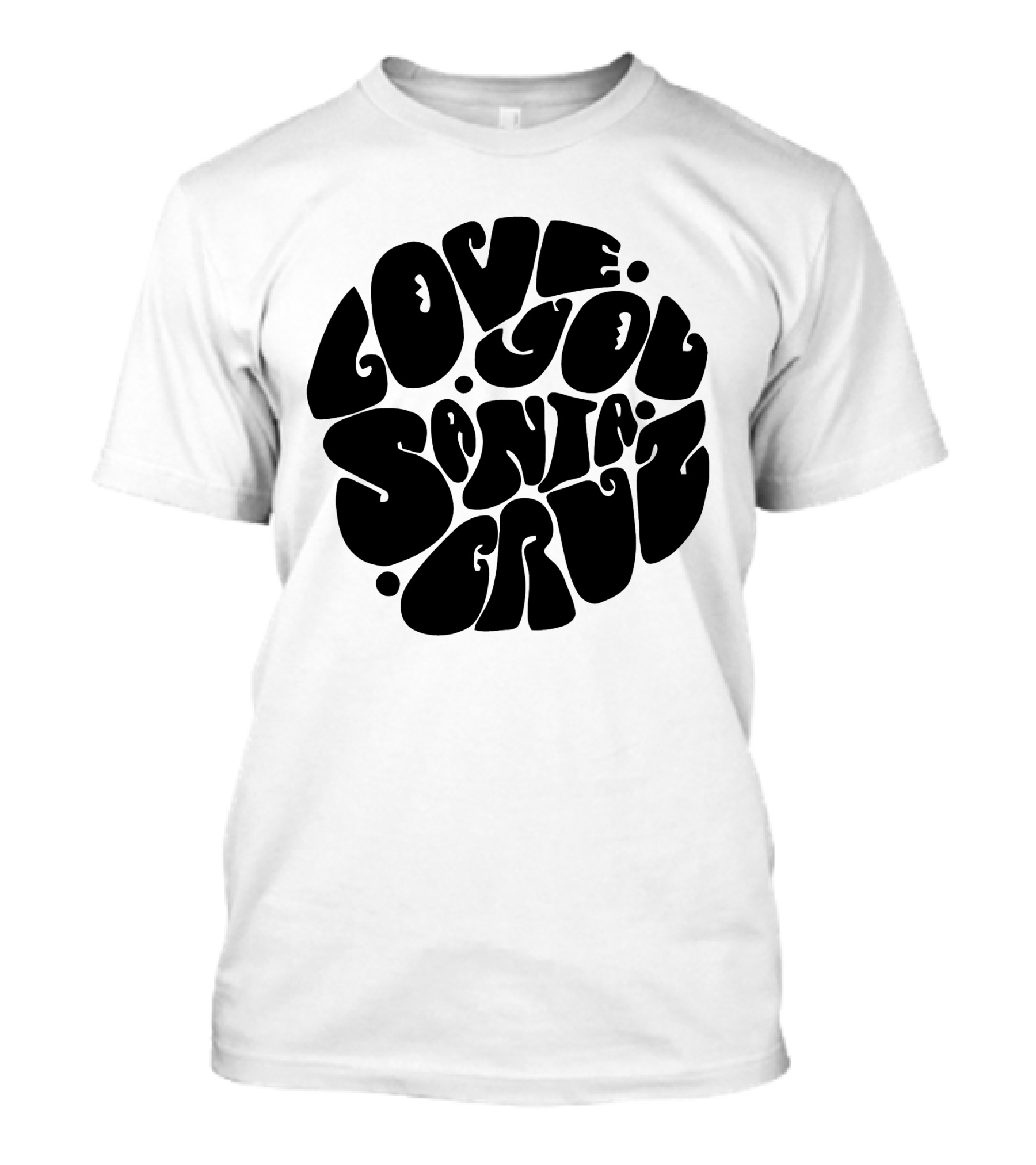 Love You Santa Cruz Retro Style Circle T-Shirt
