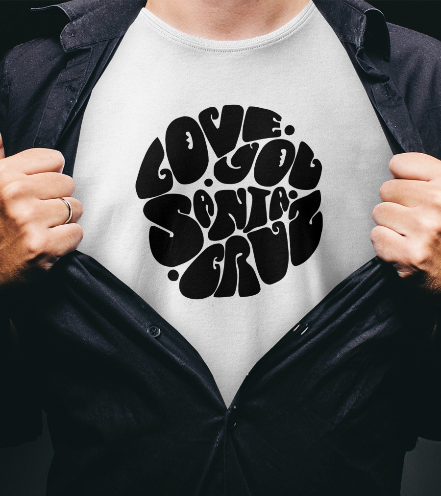 Love You Santa Cruz Retro Style Circle T-Shirt