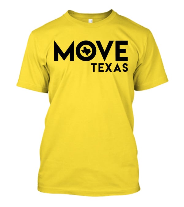 MOVE Texas Voter Engagement Logo Yellow Background T-Shirt
