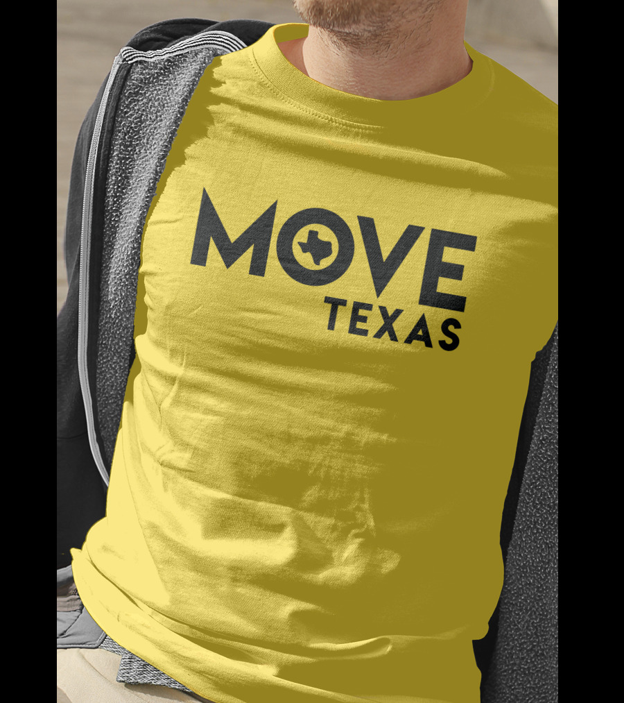 MOVE Texas Voter Engagement Logo Yellow Background T-Shirt